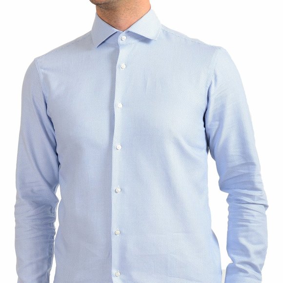 Hugo Boss Men's "Gordon" Regular Fit Geometric Print Long Sleeve Dress Shirt - Picture 1 of 9